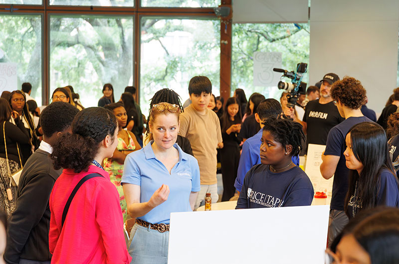 Students presenting posters