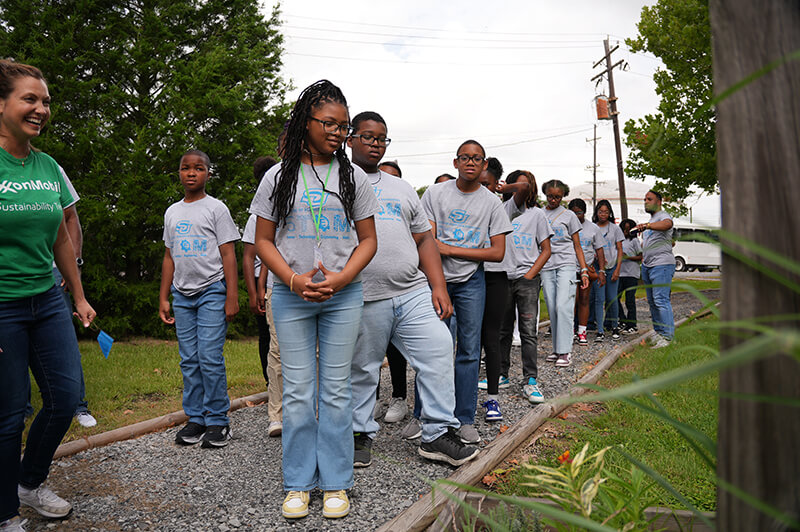 Students on nature walk