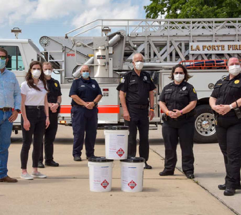 ExxonMobil Pipeline Company sanitizer donations to first responders during pandemic
