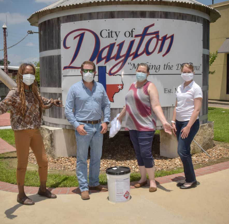 ExxonMobil Pipeline Company sanitizer donation to City of Dayton
